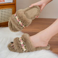 Autumn Floral Open-Toe Slippers
