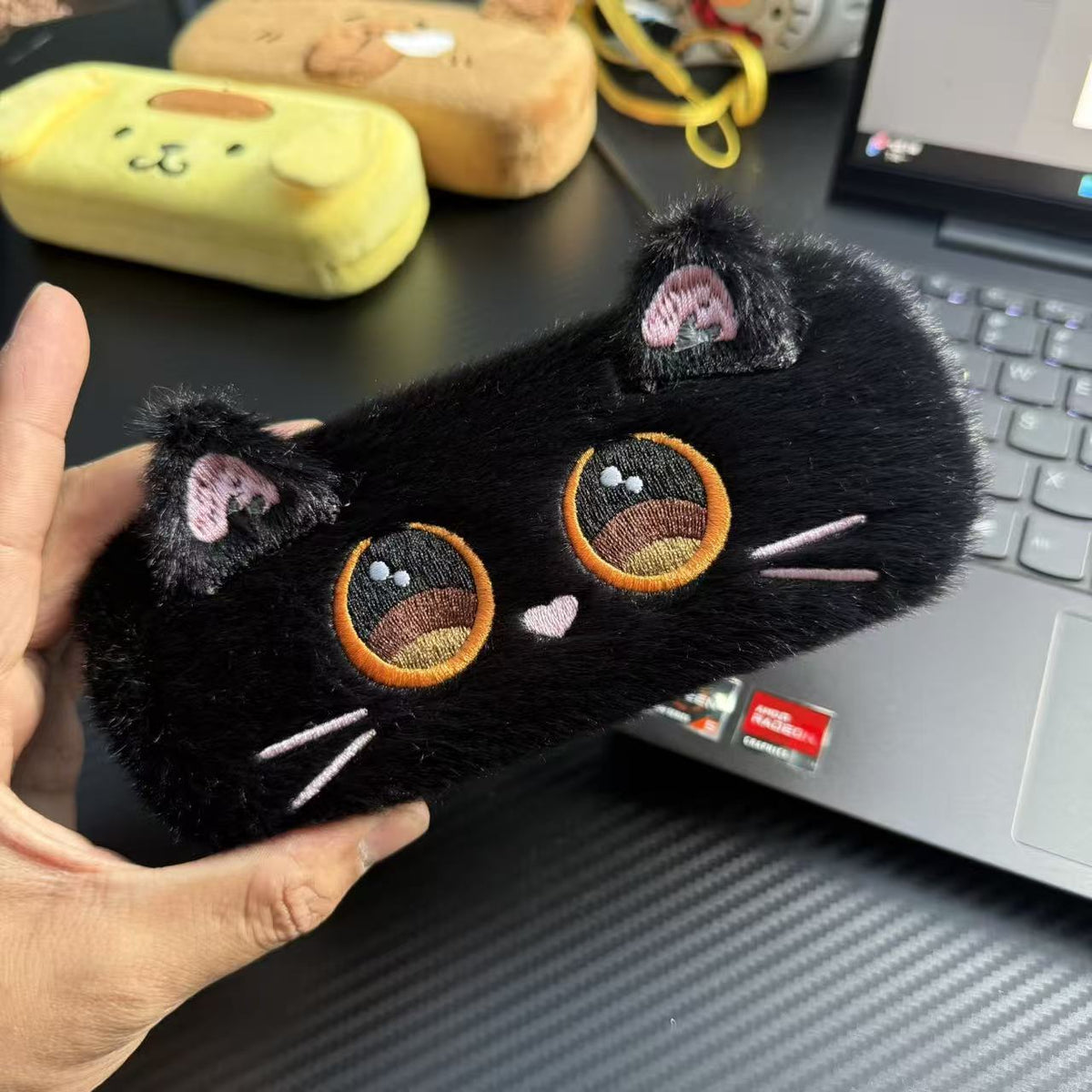 Cute Bear Plush Glasses Case, Cartoon Sunglasses Storage Box for Students, Personalized Eyewear Pouch