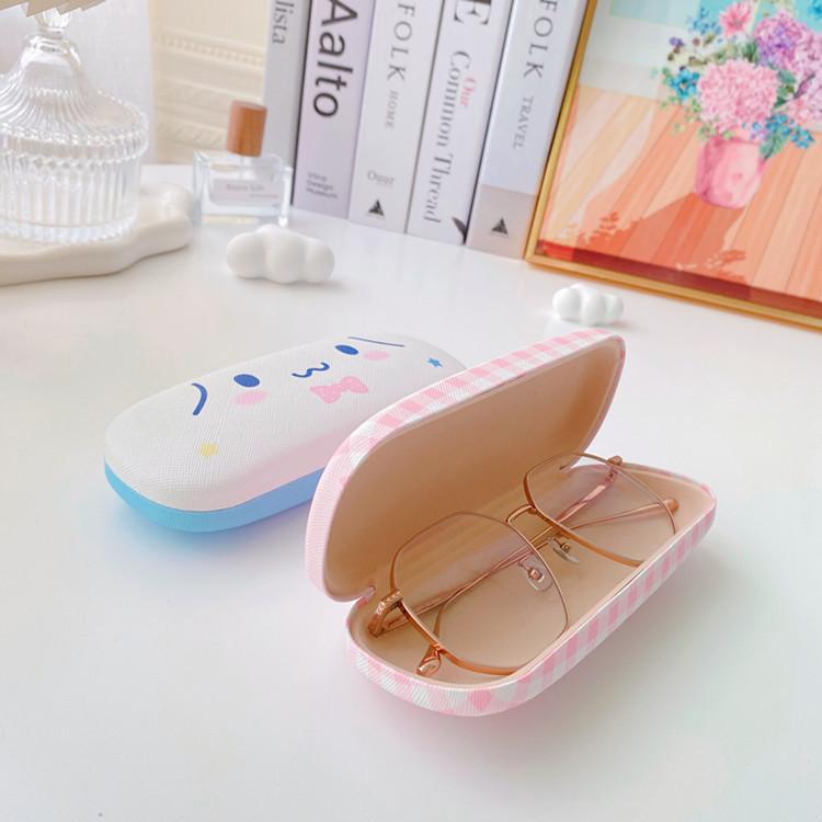 Cute Kuromi Leather Glasses Case Drop-Proof Crush-Proof Kids Eyewear Storage Box