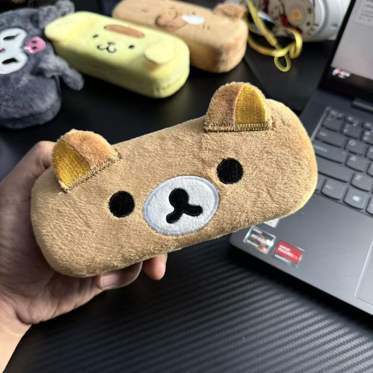 Cute Bear Plush Glasses Case, Cartoon Sunglasses Storage Box for Students, Personalized Eyewear Pouch
