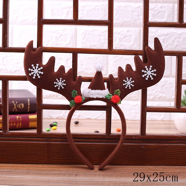 Christmas Tree Headband Elk Santa Snowman Ornaments Christmas Decorations for Kids Adult Noel Decor Navidad New Year 2020 Gifts