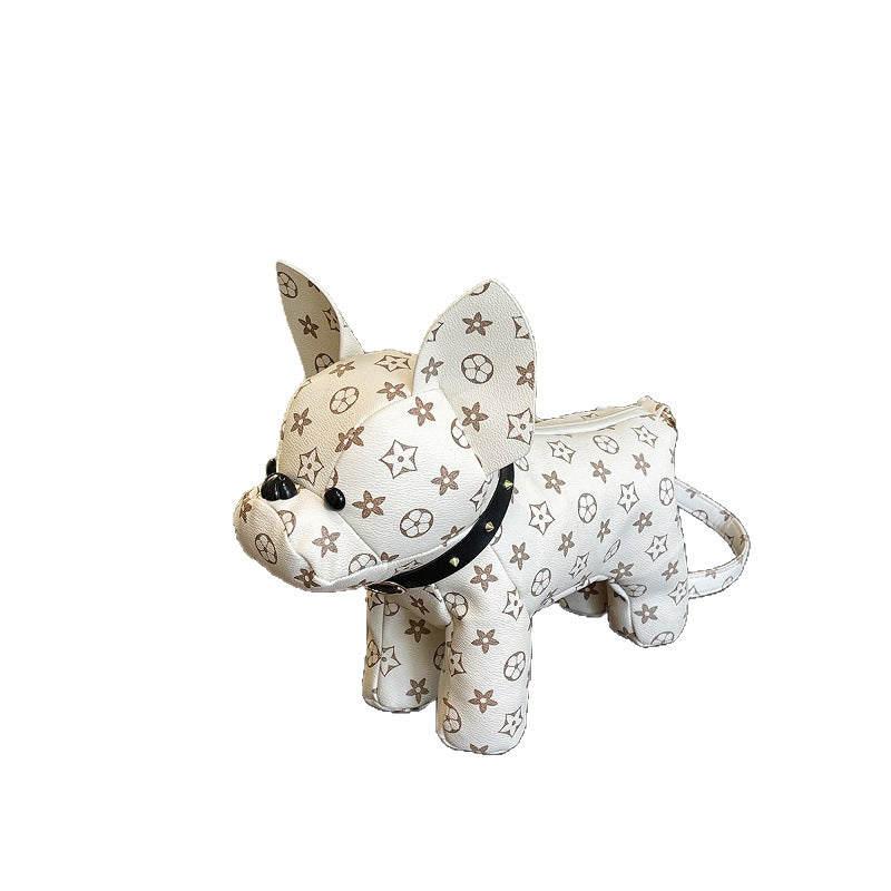 Women's Exquisite Cartoon French Bulldog Print Creative Color Block Small Square Bag Artsy Single Shoulder Crossbody Handbag
