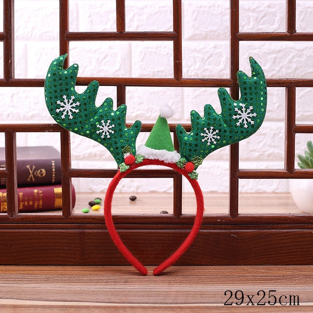 Christmas Tree Headband Elk Santa Snowman Ornaments Christmas Decorations for Kids Adult Noel Decor Navidad New Year 2020 Gifts