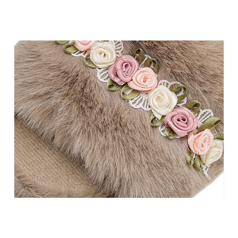 Autumn Floral Open-Toe Slippers