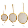Golden Mesh Strainer Trio