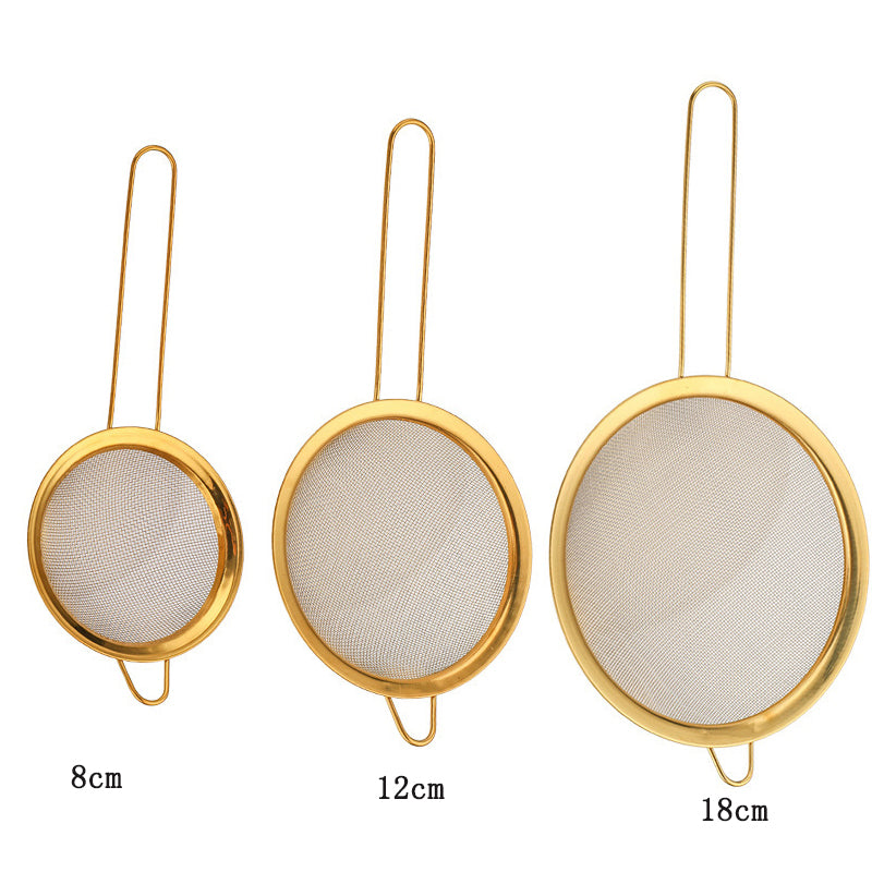 Golden Mesh Strainer Trio