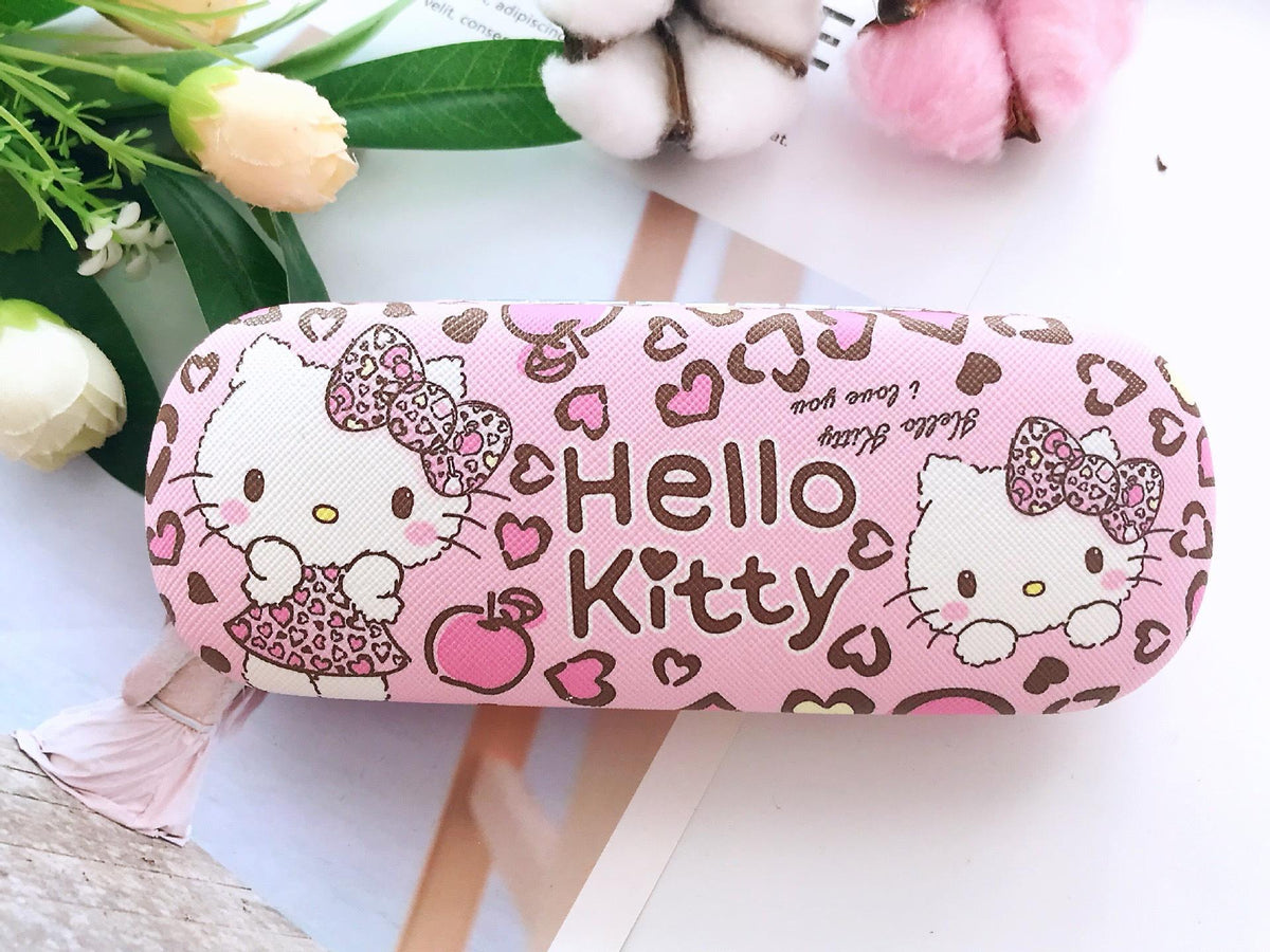 Cute Kuromi Leather Glasses Case Drop-Proof Crush-Proof Kids Eyewear Storage Box