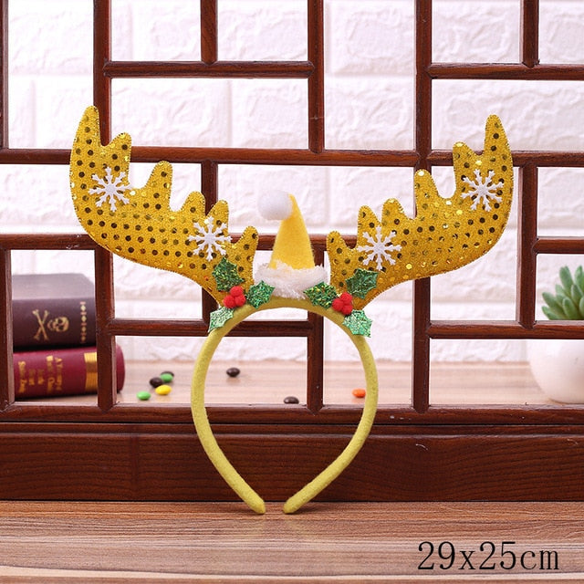 Christmas Tree Headband Elk Santa Snowman Ornaments Christmas Decorations for Kids Adult Noel Decor Navidad New Year 2020 Gifts