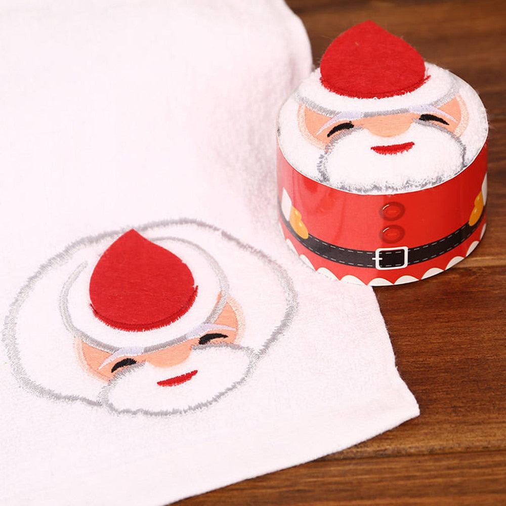 30x30cm Exquisite Christmas Gift Cupcake Cotton Towel with Packaging Bag Natal Noel Christmas Decorations for Home Kids Children