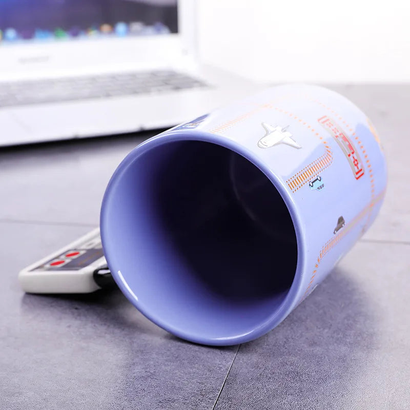Blue Cup Game Handle Ceramic Cup Square Game Controller Mark Sub-Creative Game Modeling Bone-china Cup