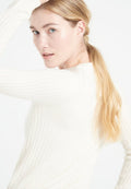 Pull col rond femme en cachemire blanc écru - LILLY 16